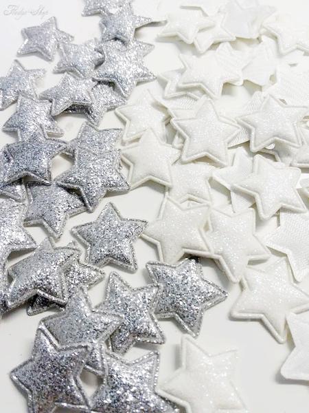 Mini Glitzer Stoffsterne